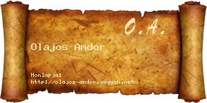 Olajos Andor névjegykártya