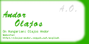 andor olajos business card